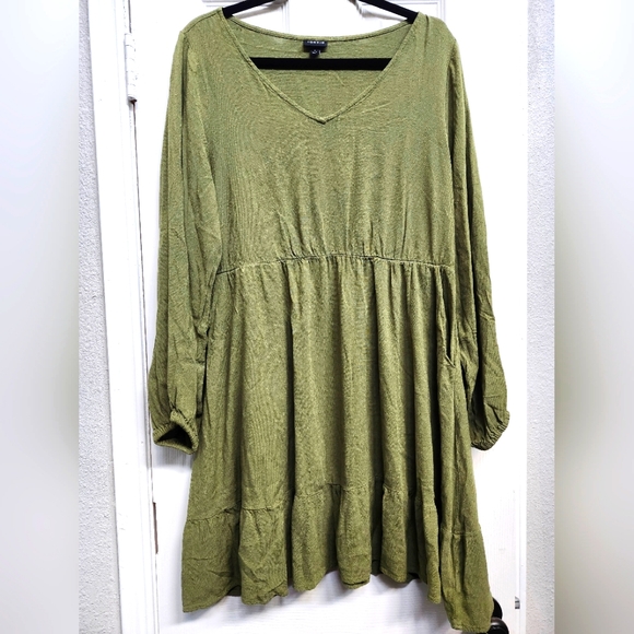 torrid Dresses & Skirts - TORRID Olive Green Long Sleeve Mini Dress, Size 1